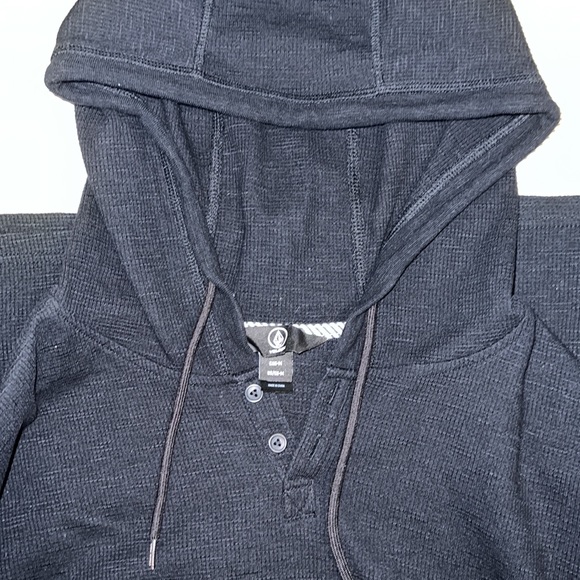 Volcom Hoodie Black Waffle Texture - Picture 3 of 3